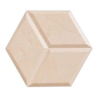 Dekor Marmor Hexagon Kakel Zaire Beige Matt-Relief 29x33 cm-2